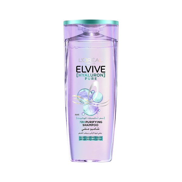 L'Oreal Paris - Elvive Hyaluron Pure Purifying Shampoo for Oily Roots And Dehydrated Lengths