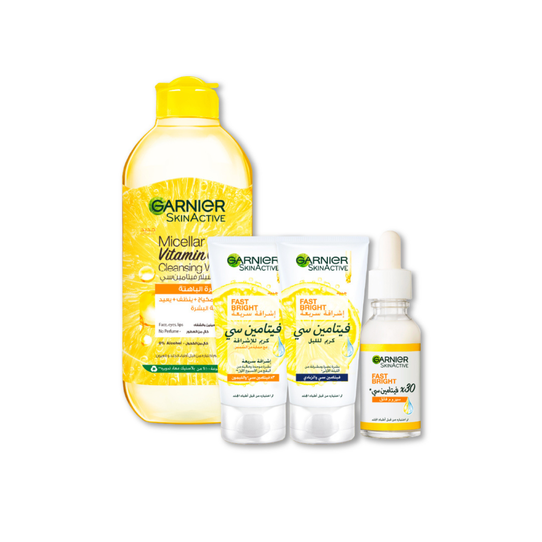 Fast Bright Gel Wash + Day Cream + Night Cream + Serum At 20% OFF