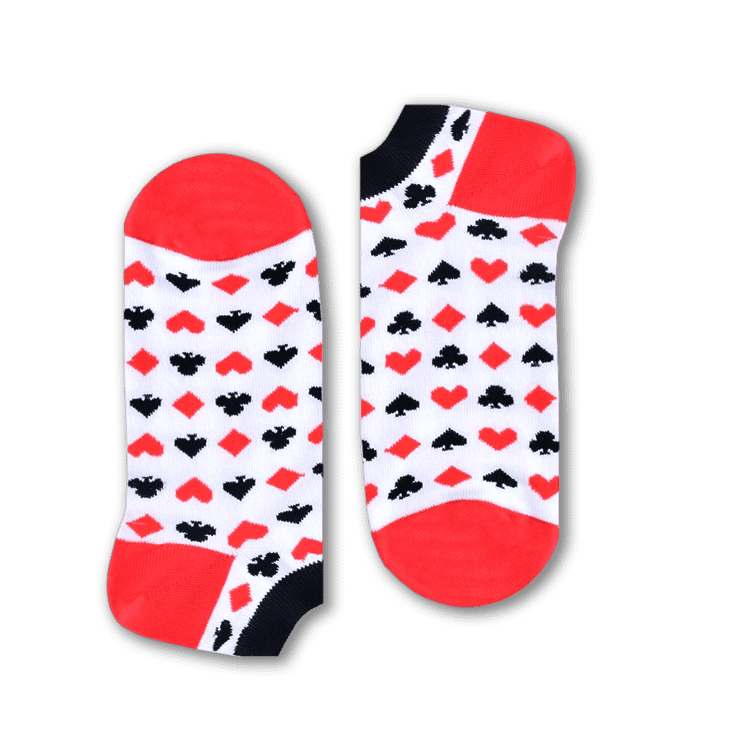 Cards Socks (White) Short Socks Sikasok 36-40