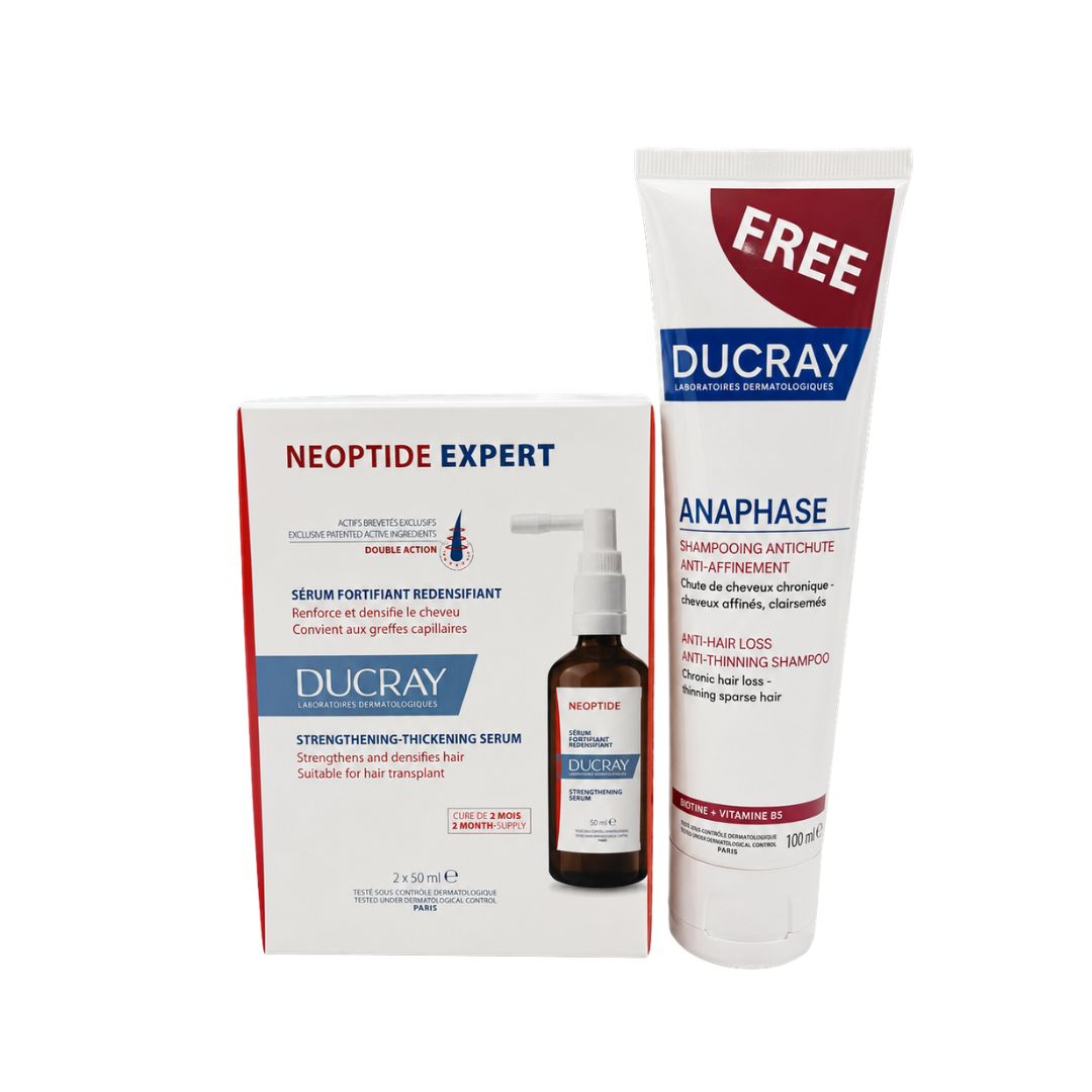 Buy Ducray Neoptide Expert Anti-hair loss & growth serum 100 ml Get a FREE 100ml Anaphase anti-thinning shampoo