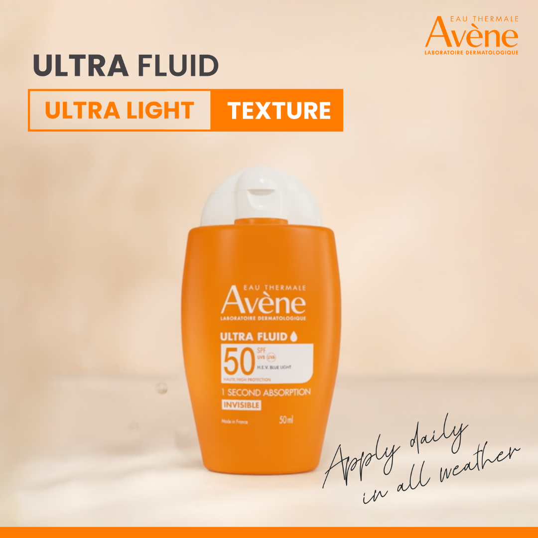 Buy 1 Get 1 Avène Ultra Fluid Invisible SPF50+ Sunscreen 50ml - Ultra Light texture