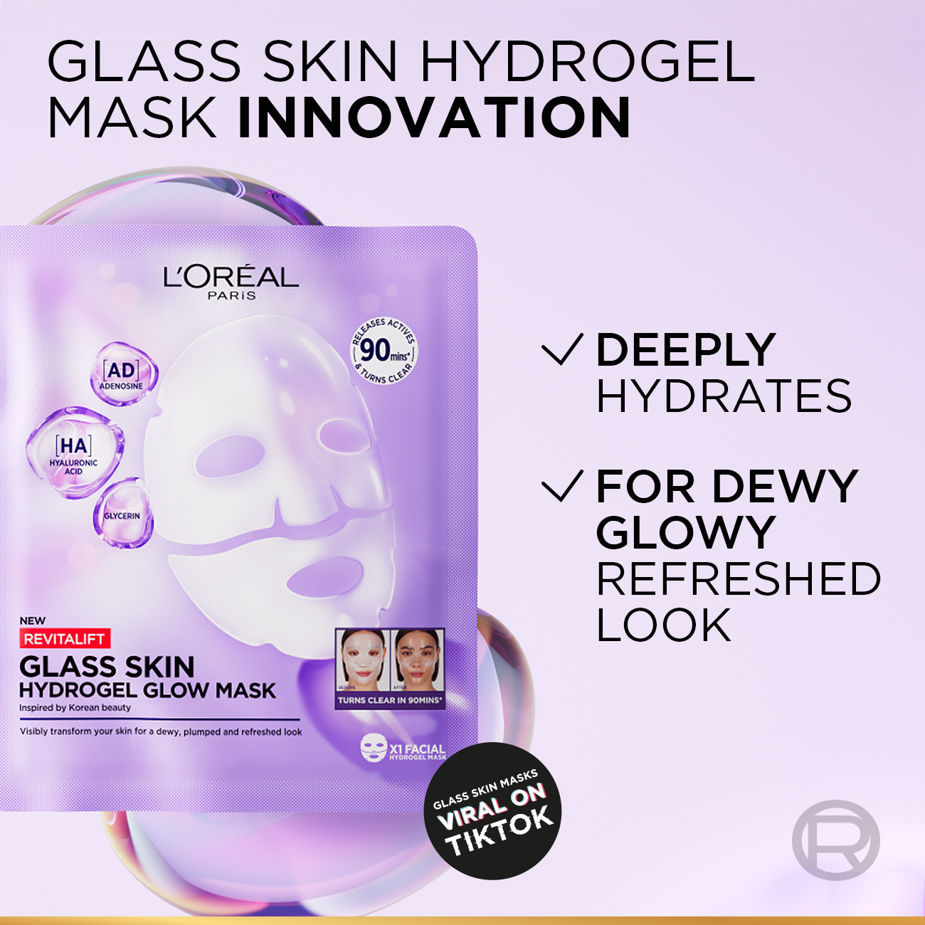 L’Oréal Revitalift Glass Skin Hydrogel Glow Mask