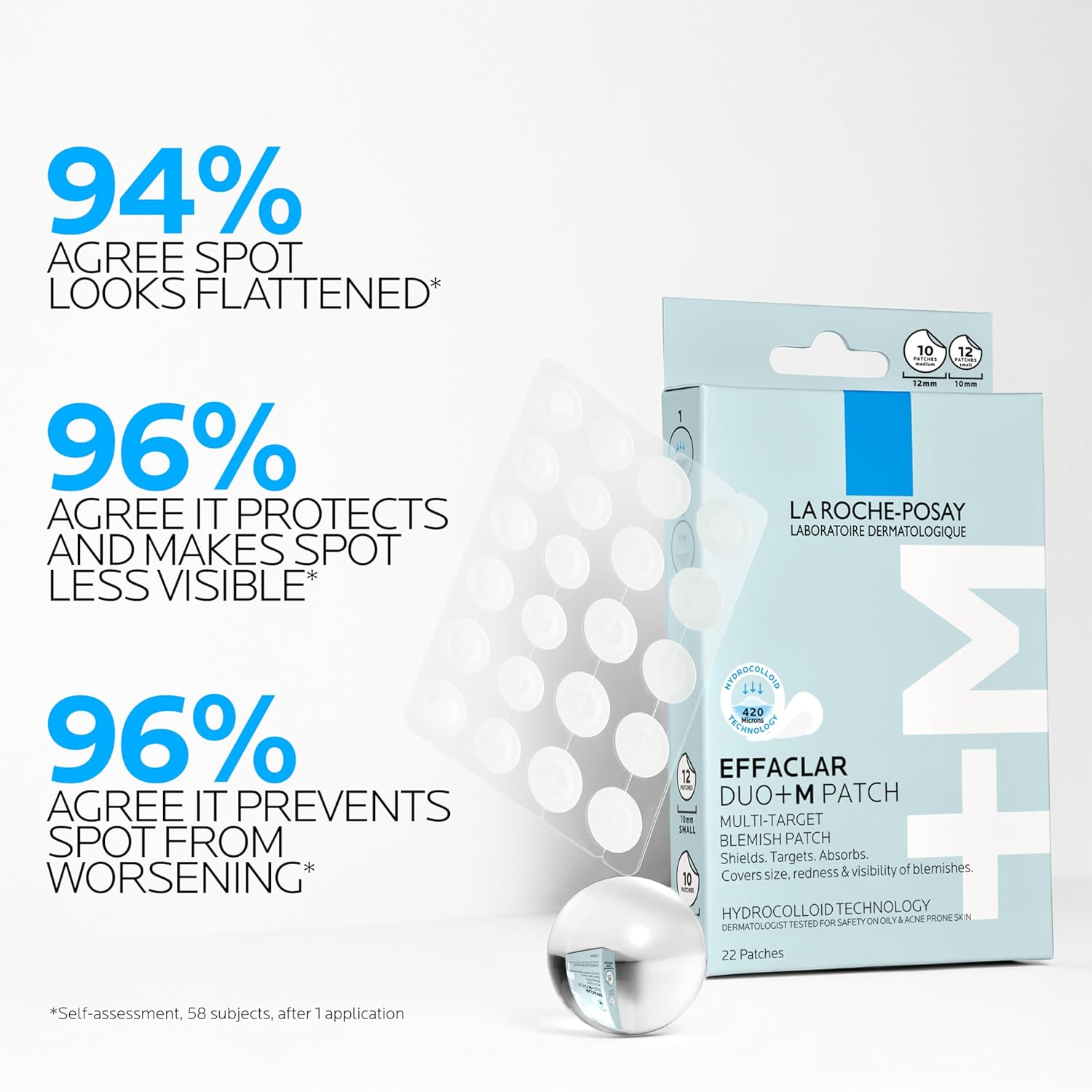 Effaclar Duo+M 3H Spot Patches for Acne Prone Skin