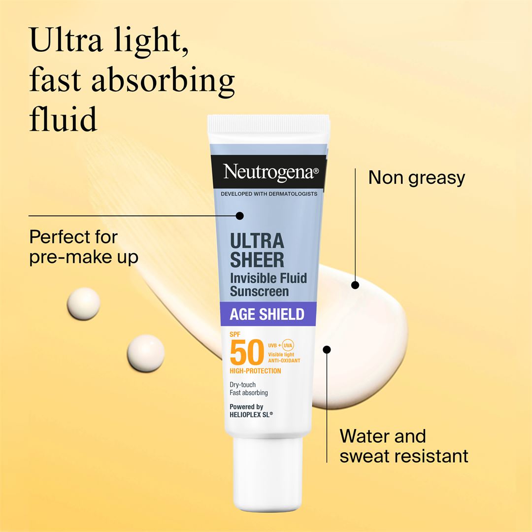 Ultra Sheer Invisible Fluid Sunscreen Age Sheild SPF 50