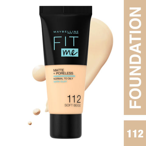 Maybelline Fit Me Matte + Poreless Liquid Foundation Ideal For Normal To Oily Skin