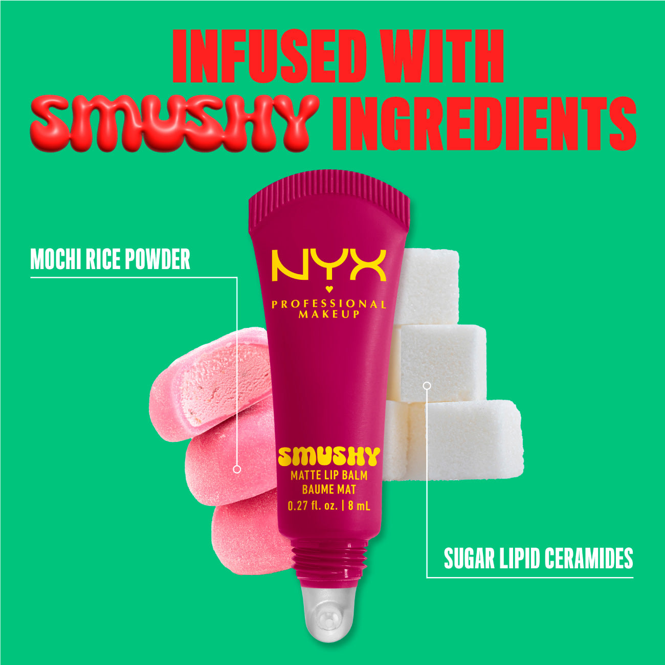Smushy Matte Lip Balm, Soft Diffused Color, Matte Finish