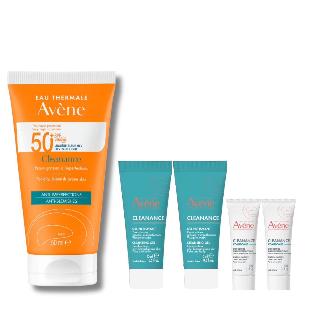 Cleanance Sunscreen SPF 50+ 50ML + 2 FREE Cleansing Gel 15 ML + 2 FREE Cleanance Comedomed 5ML