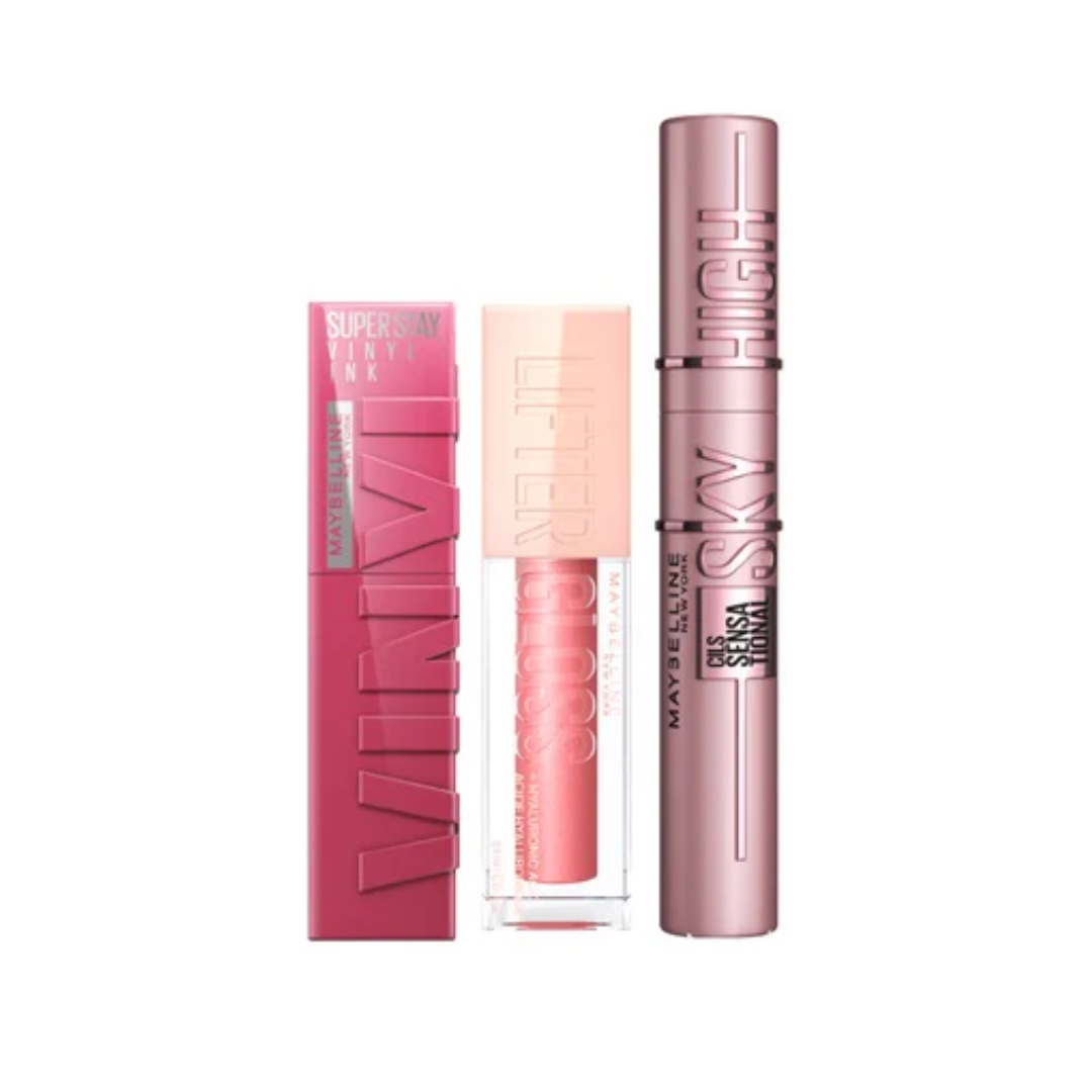 Sky High Mascara + Lifter Lip Gloss + Vinyl Ink Lipstick At 15% OFF