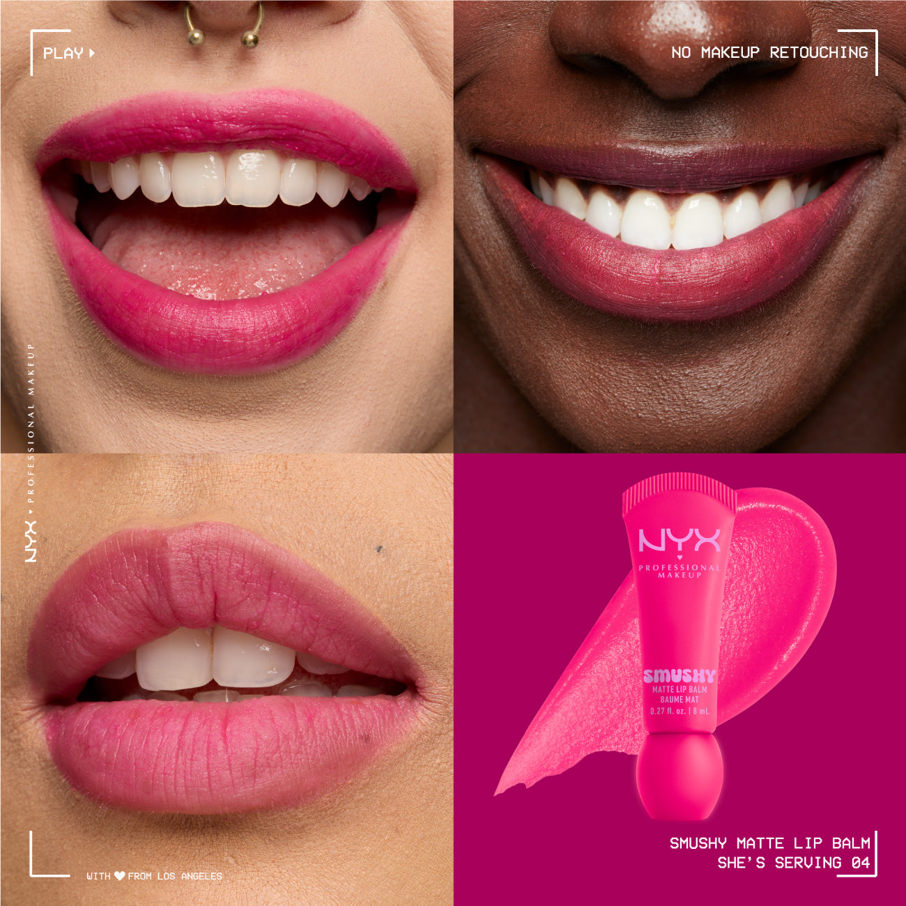 Smushy Matte Lip Balm, Soft Diffused Color, Matte Finish