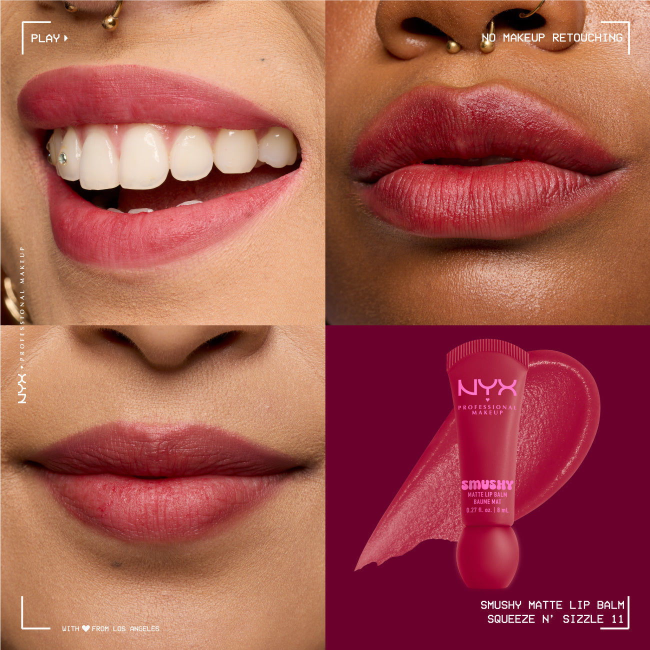 Smushy Matte Lip Balm, Soft Diffused Color, Matte Finish