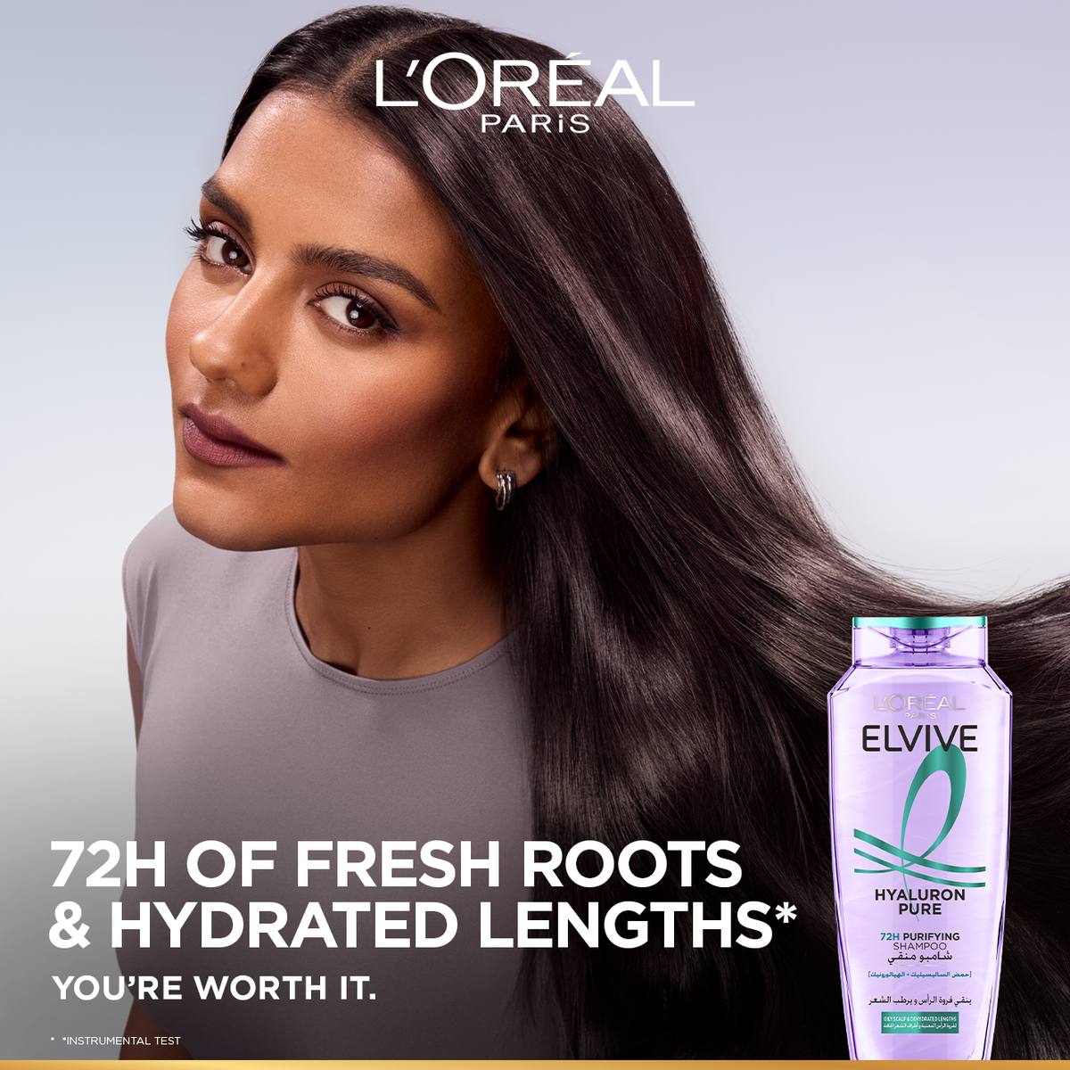 Elvive Hyaluron Pure Purifying Shampoo for Oily Roots And Dehydrated Lengths
