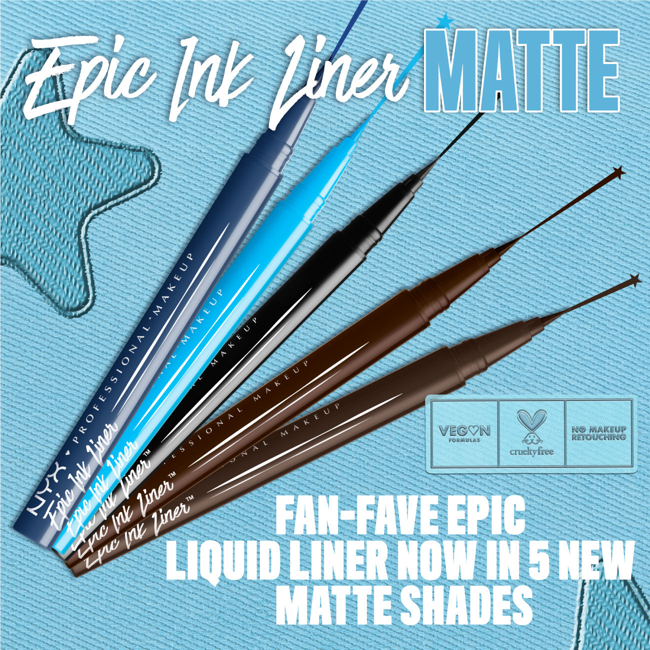 Epic Ink Liner, Waterproof Liquid Eyeliner, Vegan Formula, Intense Pigment