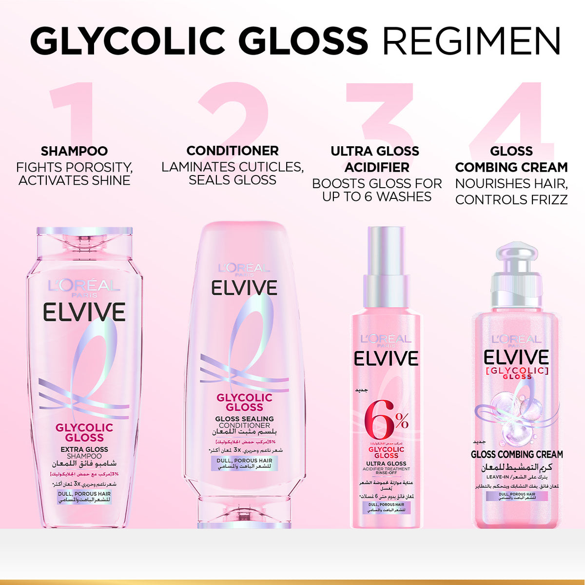 Elvive Glycolic Gloss Conditioner home glossing treatment 5% [Gloss Complex] with Glycolic Acid