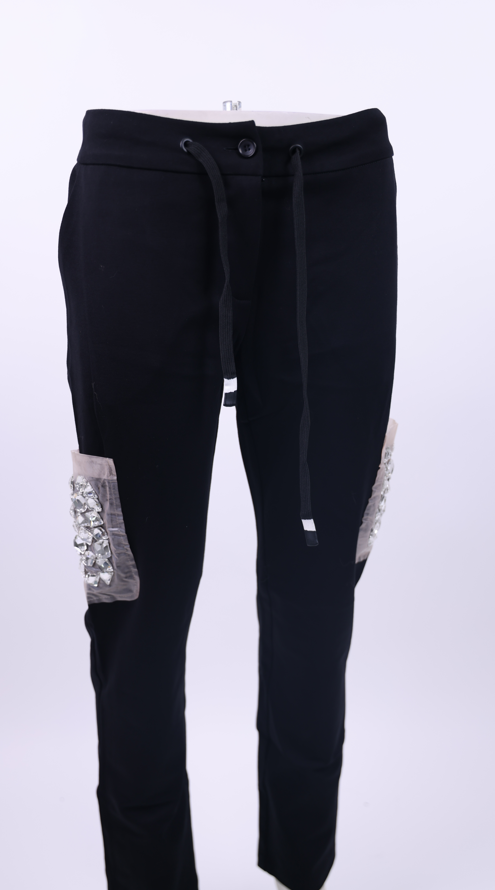 ACCESS Access black pants with studded pocket on the side | Loolia Closet