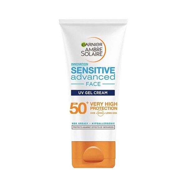 Garnier Ambre Solaire Sensitive Advanced Face SPF 50+ UV Gel Cream (50mL) | Loolia Closet