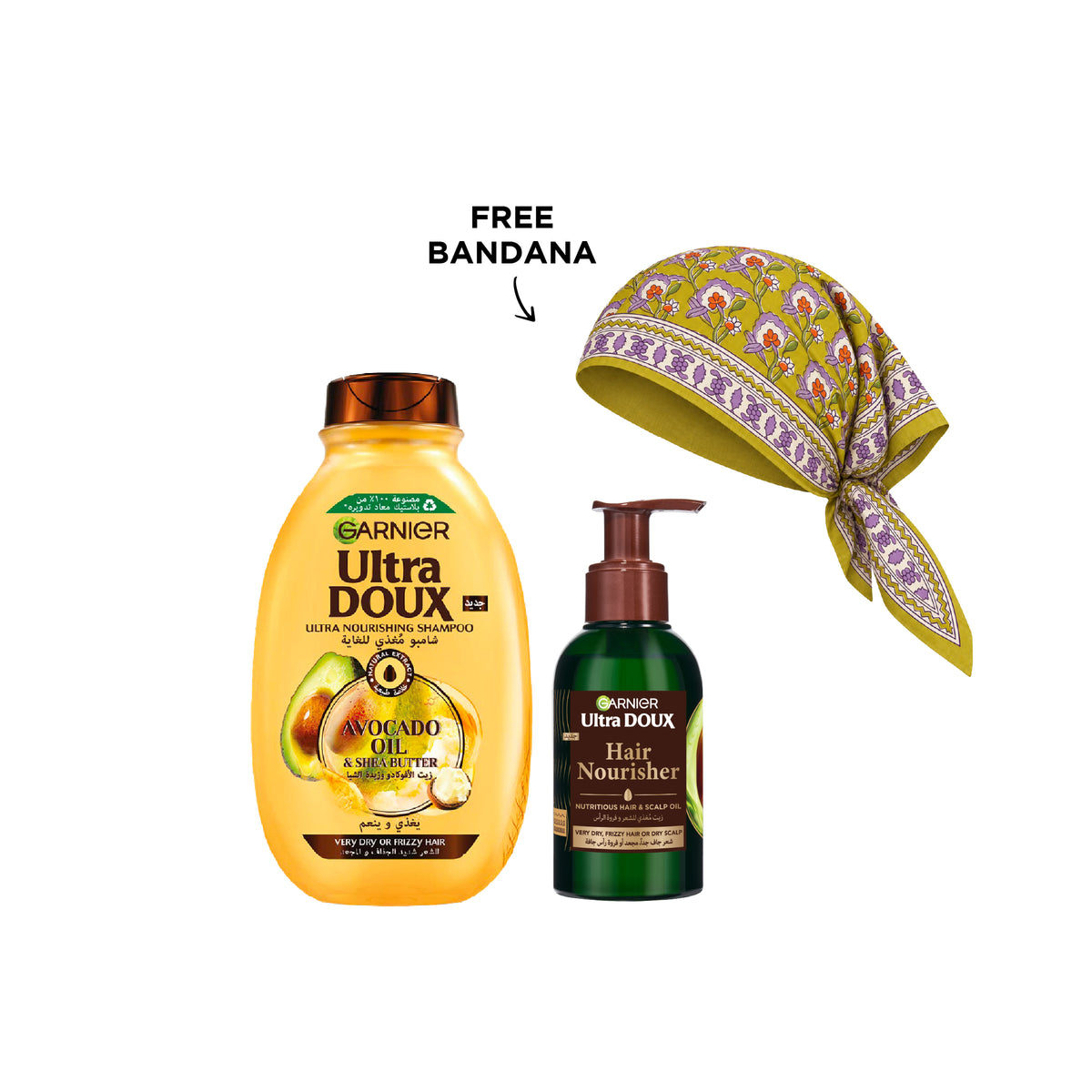 Ultra Doux Avocado & Shea Butter Shampoo + Serum + FREE Bandana At 15% OFF