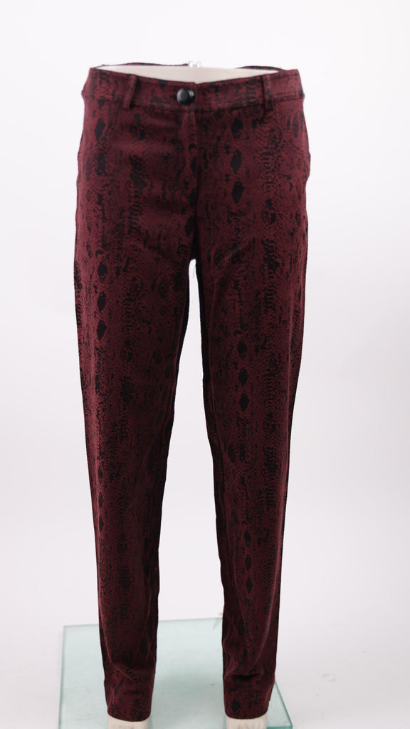 BADOO Badoo dark red snake print pants | Loolia Closet