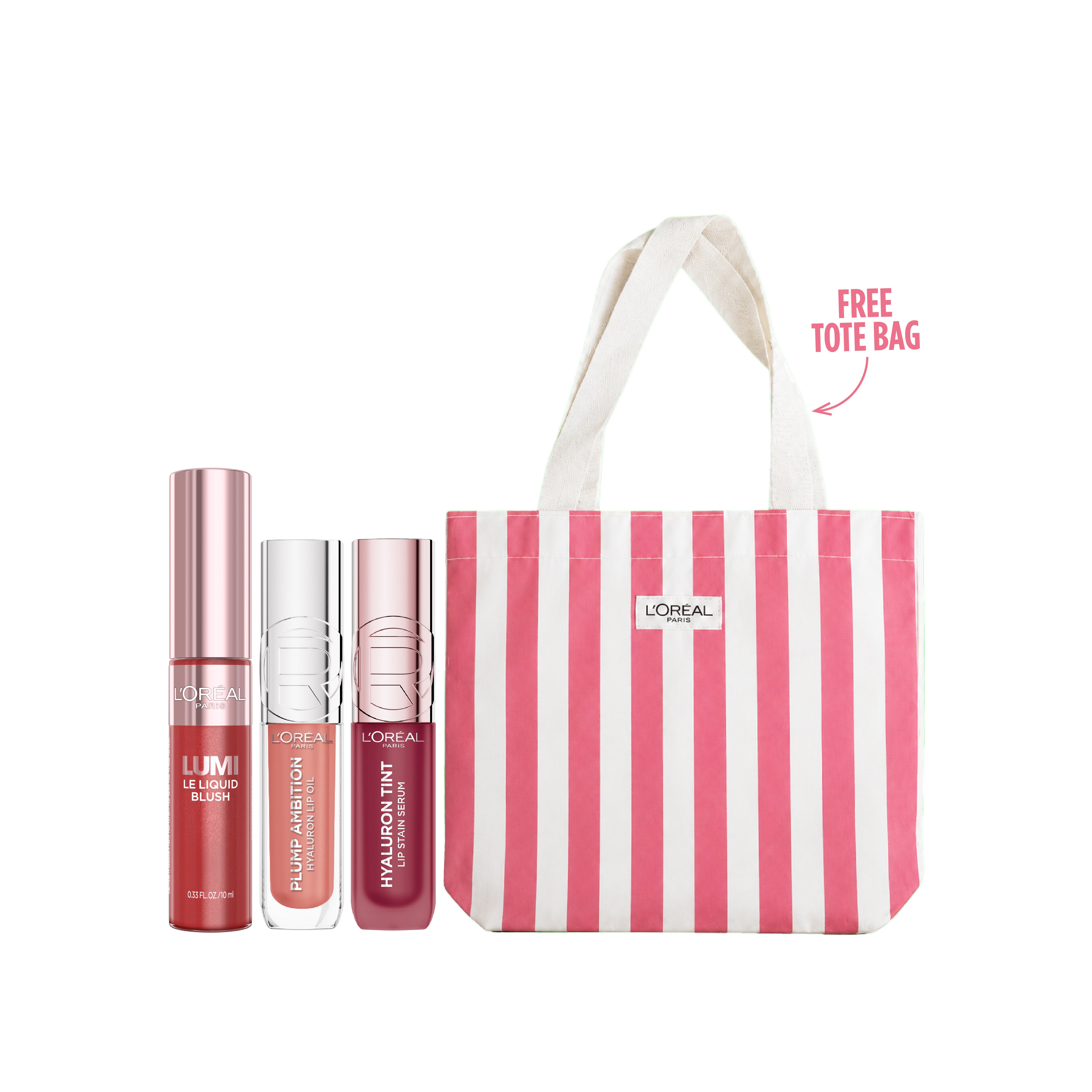 Lumi Le Liquid Blush + Plump Ambition Hyaluron Lip Oil + Hyaluron Tint Lip Stain Serum + FREE Tote Bag At 20% OFF