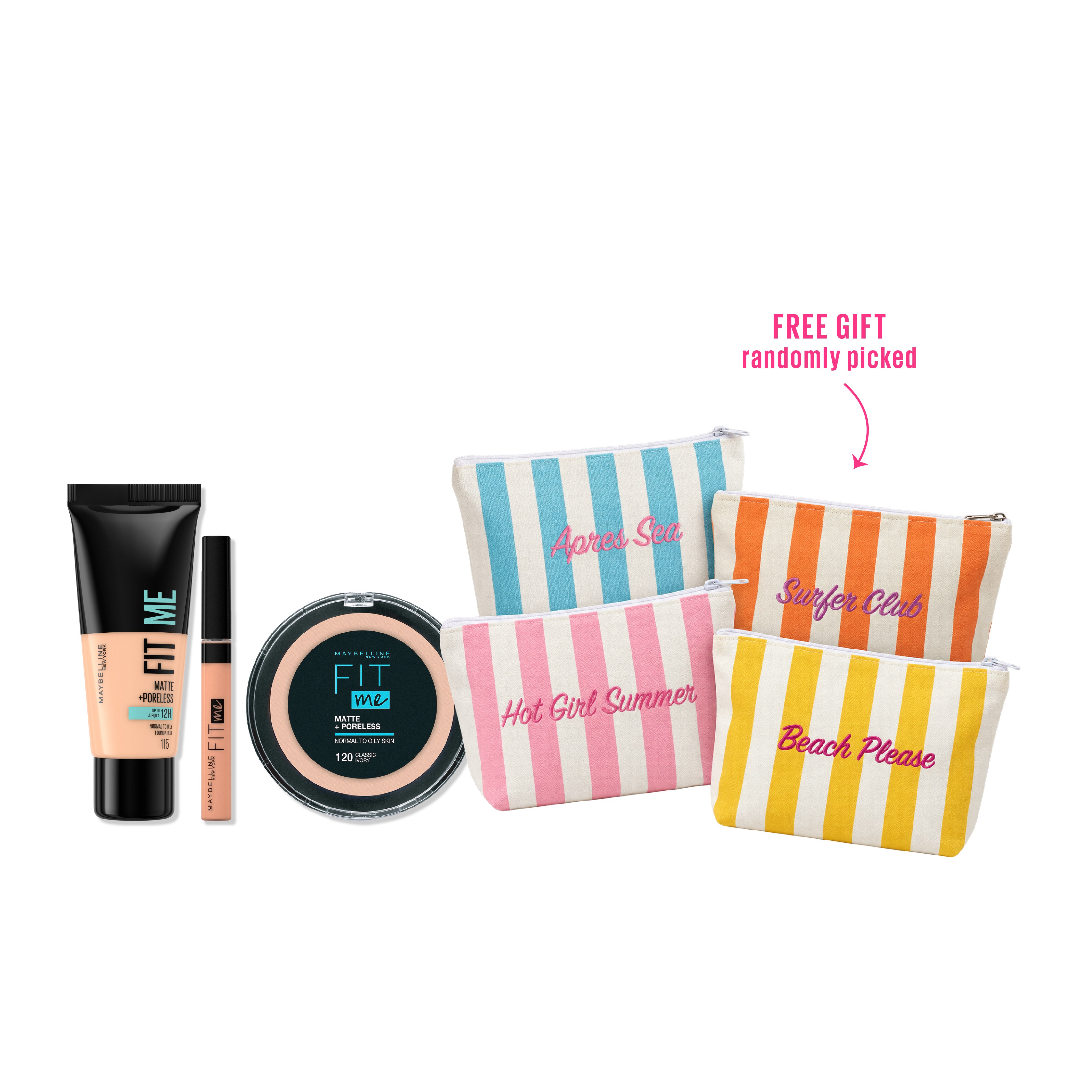 Fit Me Liquid Foundation + Concealer + Powder + FREE Pouch At 25% OFF