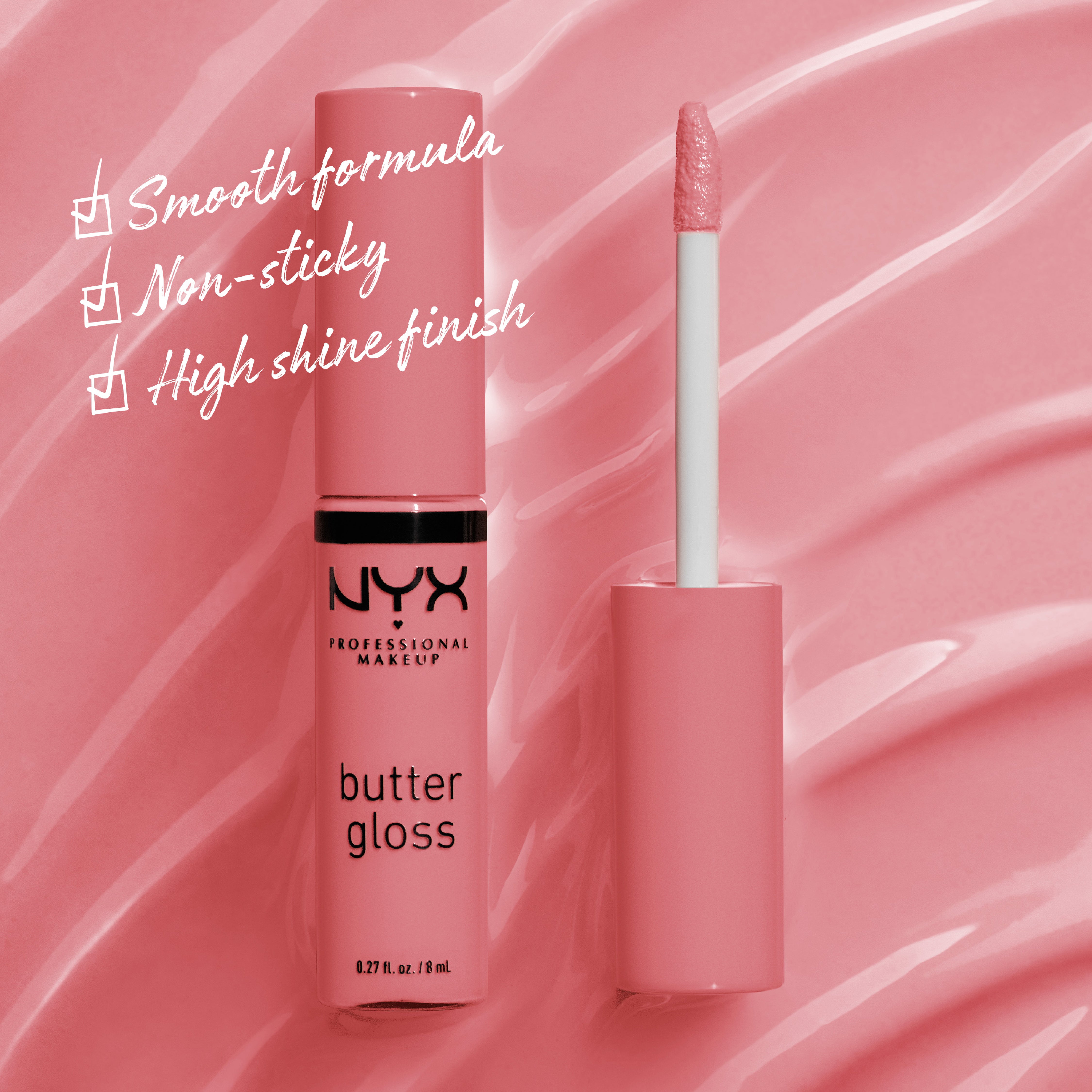 Butter Gloss, Non-Sticky Lip Gloss, Buttery Soft, Silky Smooth And Creamy, Sheer To Medium Coverage