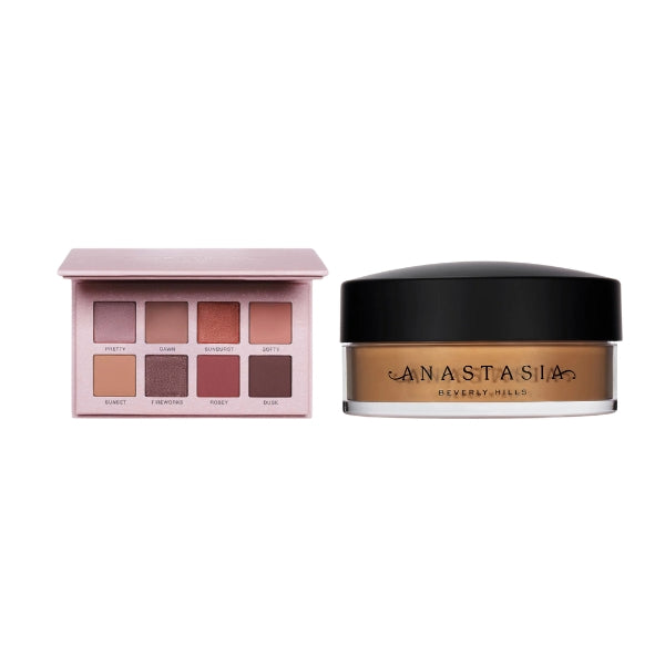 Deep Peach Loose Setting Powder + Glam To Go Mini Palette At 30% OFF