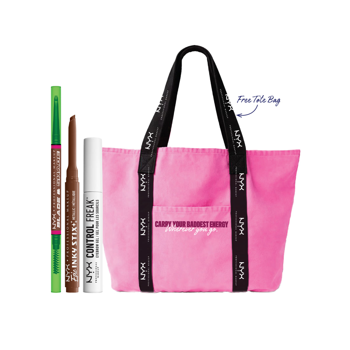 Blade & Shade Brow Pencil + Epic Inky Stix Eyeliner + Control Freak Eyebrow Gel + FREE Tote Bag