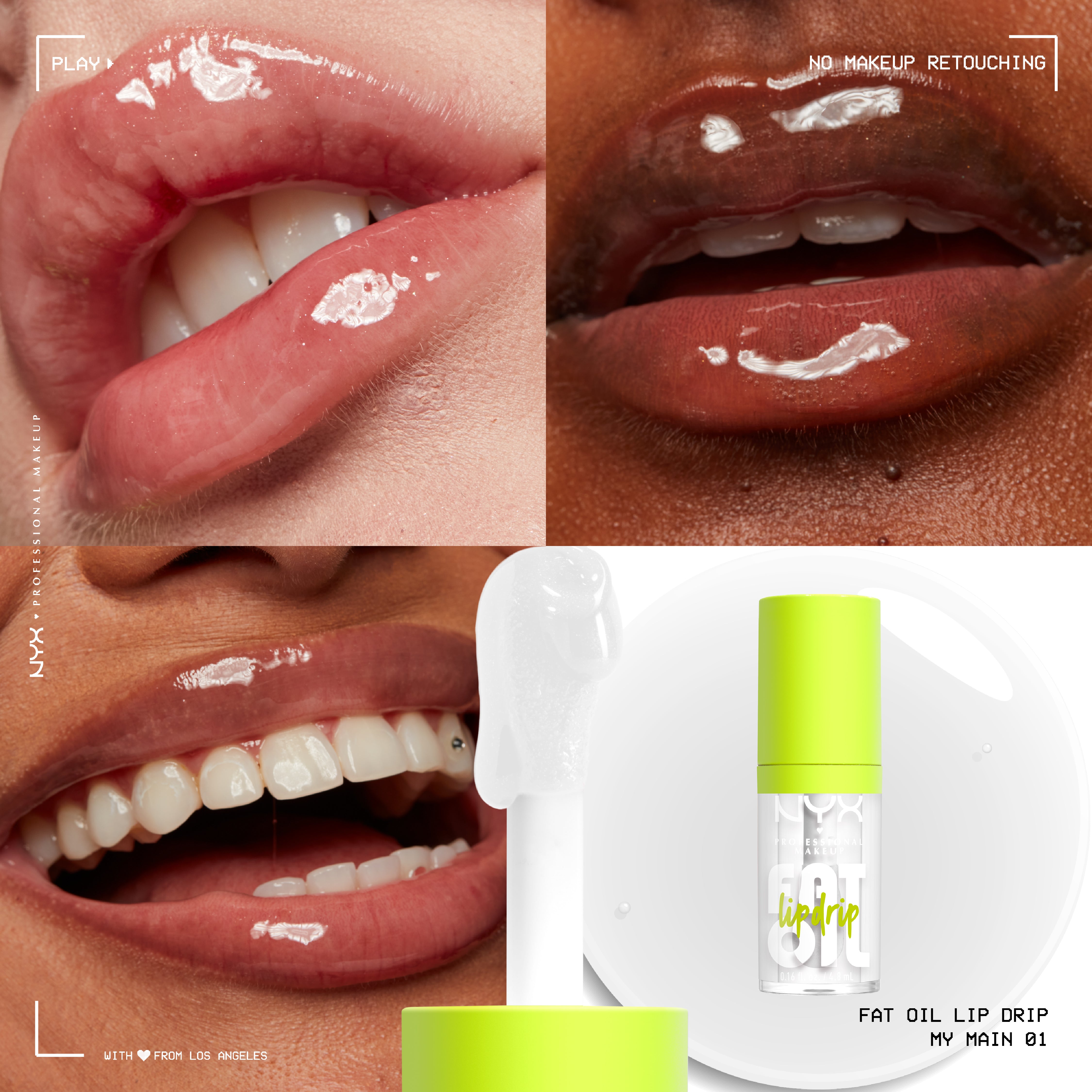 Fat Oil Lip Drip, Moisturizing, Shiny, Vegan Tinted Lip Gloss, Non-Sticky Finish, 12H Hydration