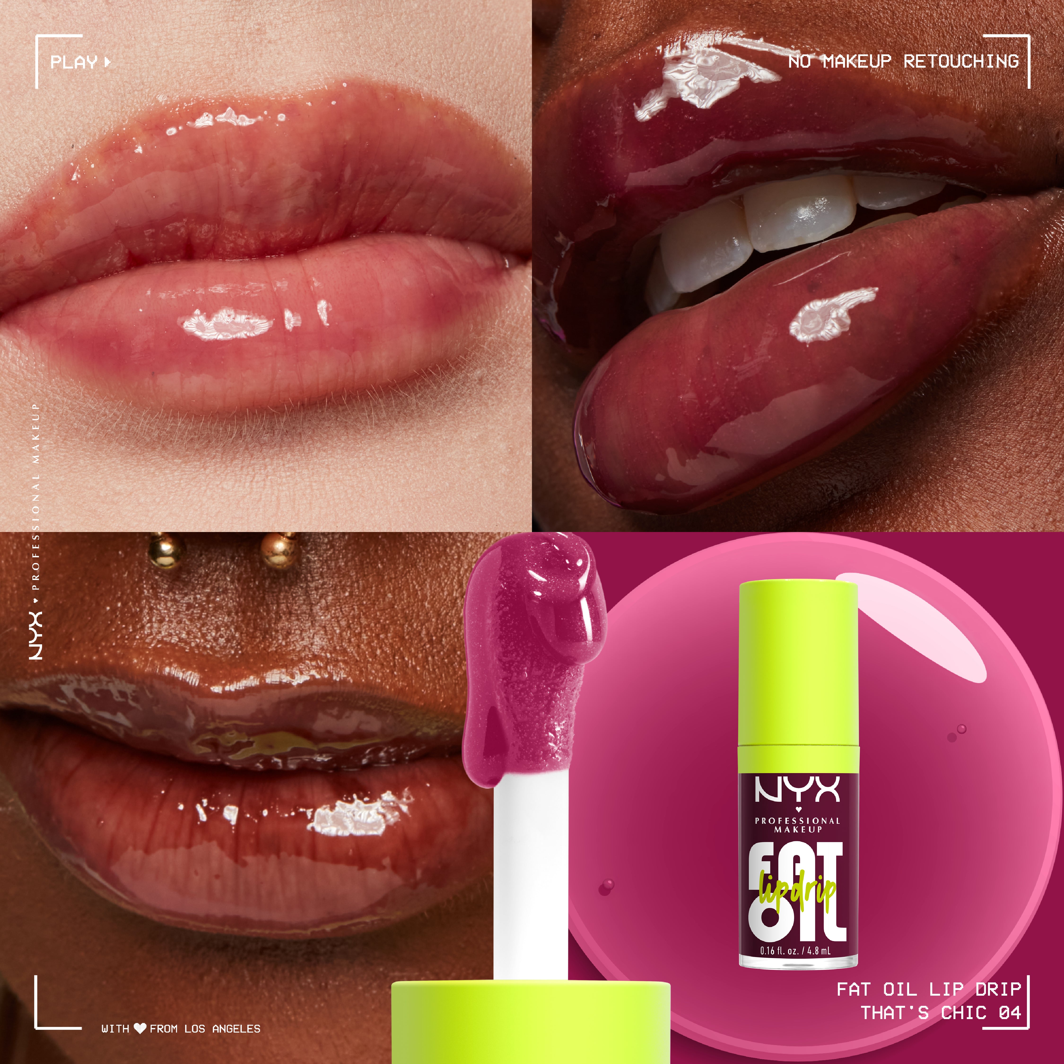 Fat Oil Lip Drip, Moisturizing, Shiny, Vegan Tinted Lip Gloss, Non-Sticky Finish, 12H Hydration