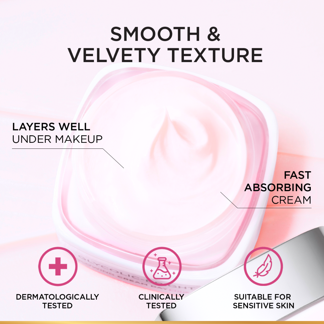 Glycolic Bright Glowing and Brightening Day Cream with SPF 17 to reduce dark spots - Texture