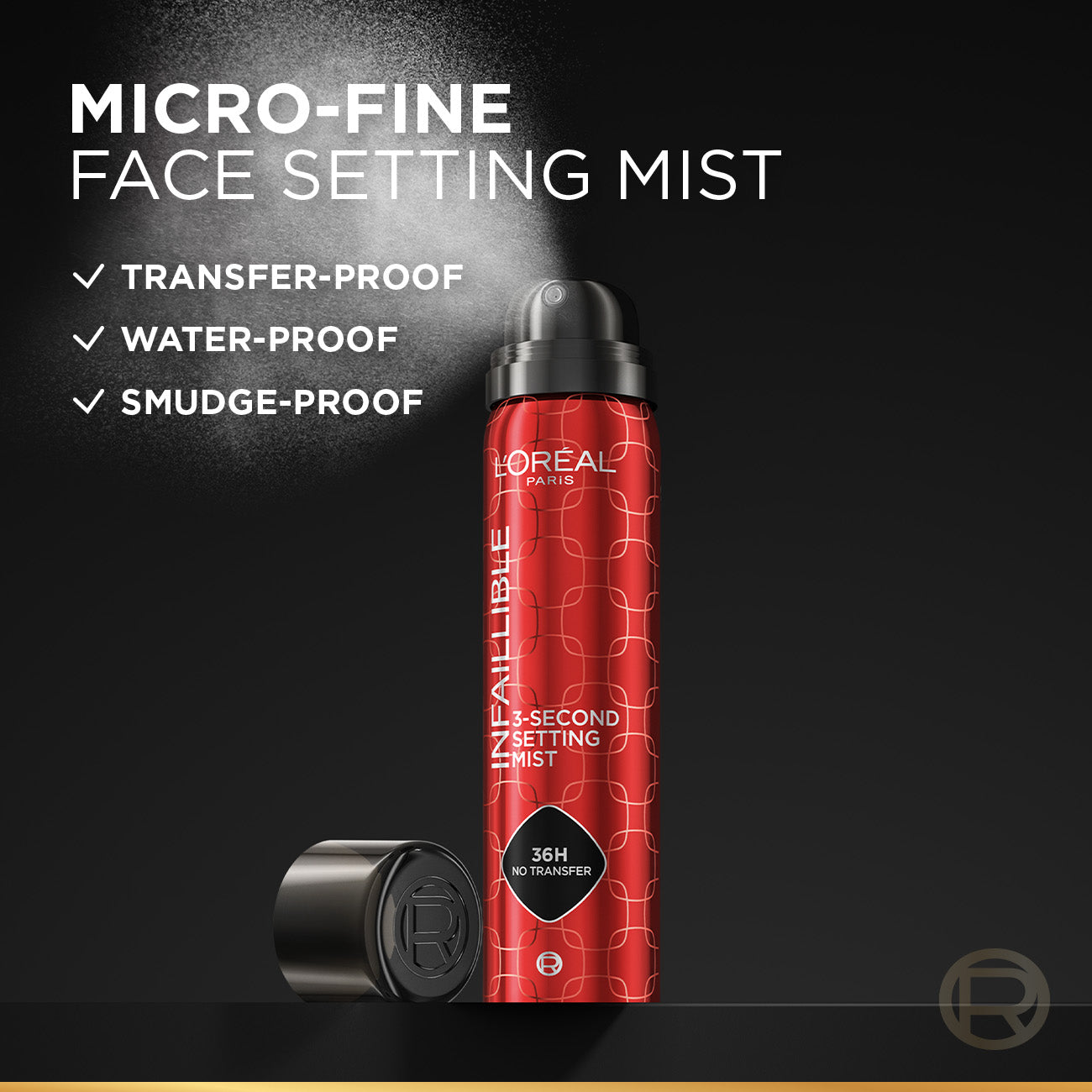 Infaillible 3-Second setting mist spray - Features