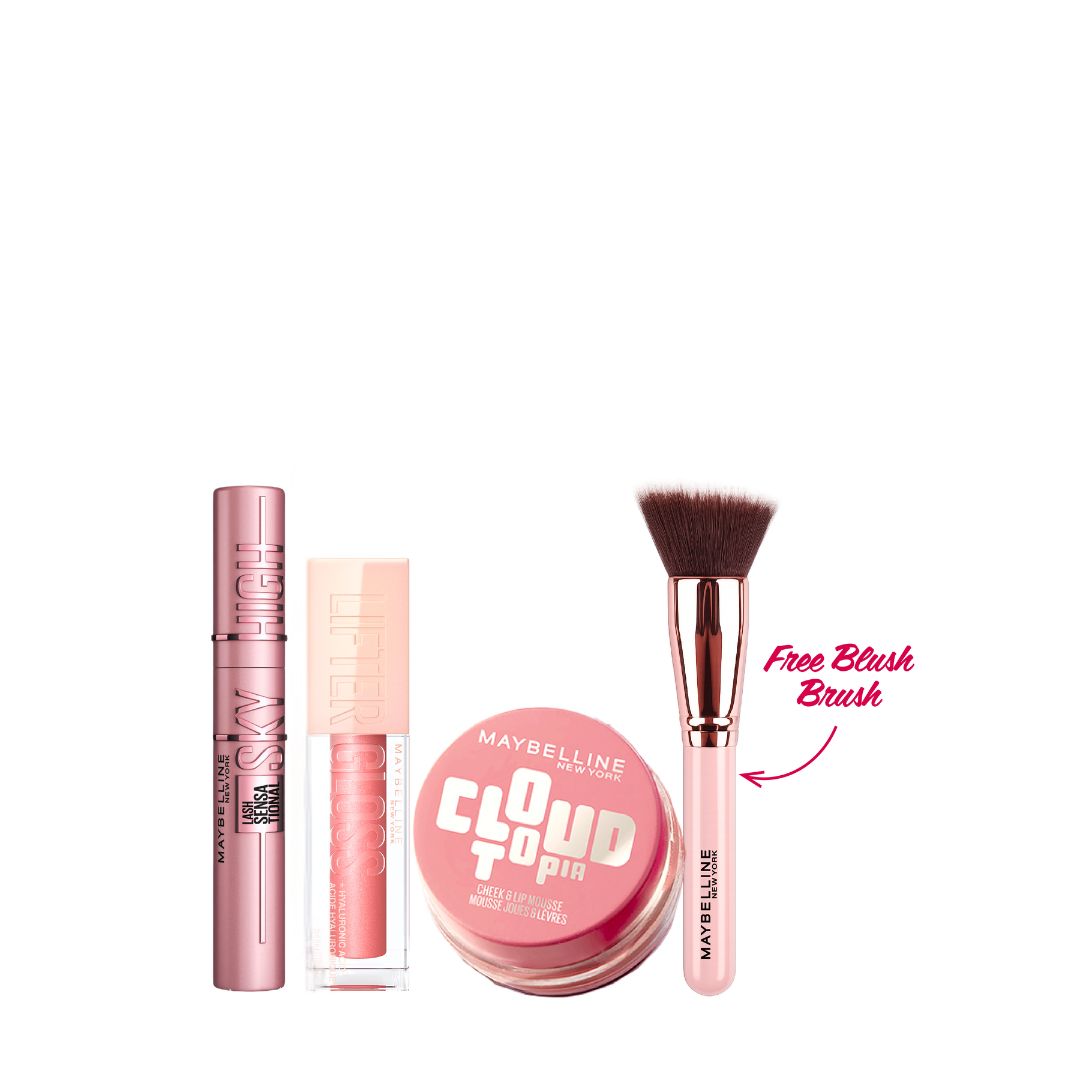 Sky High Mascara + Lifter Lip Gloss + Cloudtopia Blush + FREE Brush At 15% OFF