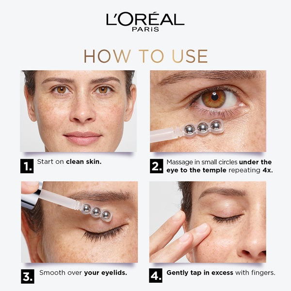 L'Oreal Paris - Glycolic [3% Glycolic Acid  + Vitamin CG + Niacinamide] Eye Serum For Dark Circles, Brighten Eyes 20
