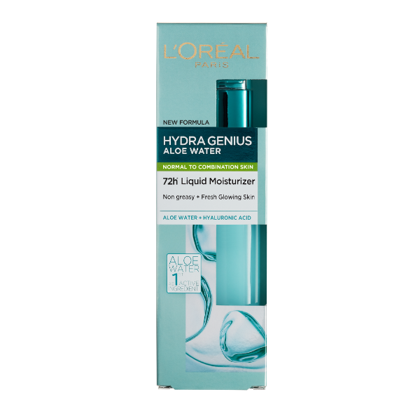 L'Oréal Paris Hydra Genius Aloe Water and Hyaluronic Acid 72H Liquid Moisturizer - Normal to Combination | Loolia Closet
