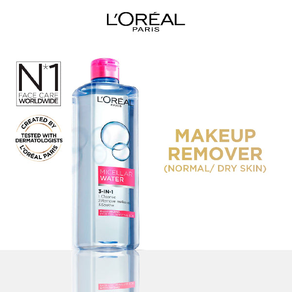 3-in-1 Refreshing Micellar Water, deep cleansing moisturize micellar for dry to normal skin 