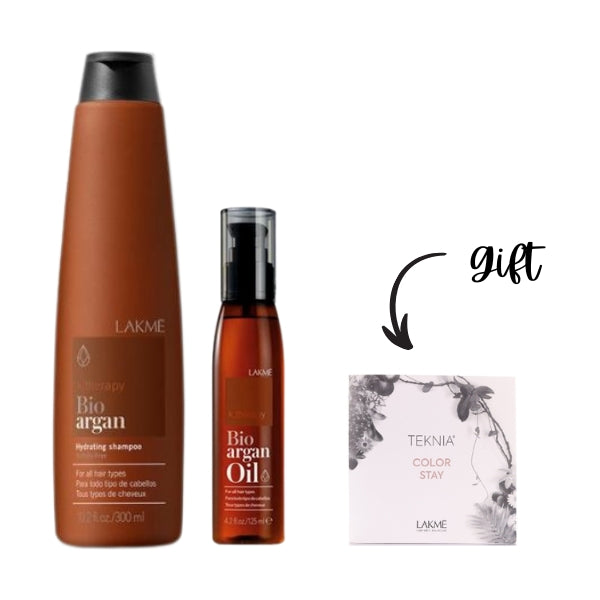 Lakmé K.Therapy Bio Argan Shampoo 300 ML + Bio Argan Oil 125 ML + FREE Shampoo Sheet | Loolia Closet
