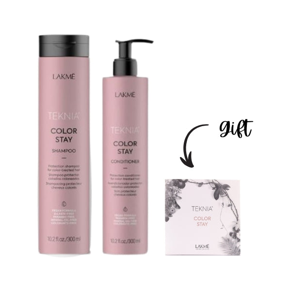 Lakmé Teknia Color Stay Shampoo 300ML + Conditioner 300ML + FREE Shampoo Sheet | Loolia Closet