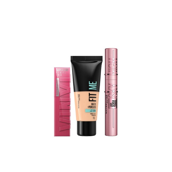 Vinyl Ink Lipstick + Sky High Mascara + Fit Me Foundation At 25% OFF