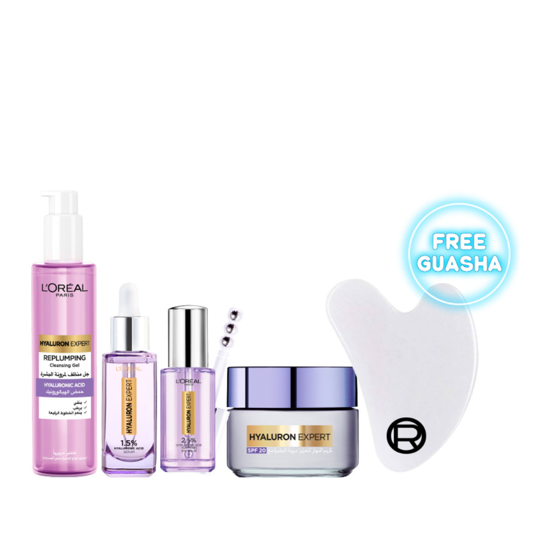 Hyaluron Expert Wash 150 ML + Serum 30 ML + Eye Serum 20 ML + Day Cream 50 ML + FREE Guasha At 25% OFF