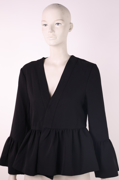 ACCESS Access black top with ruffles | Loolia Closet