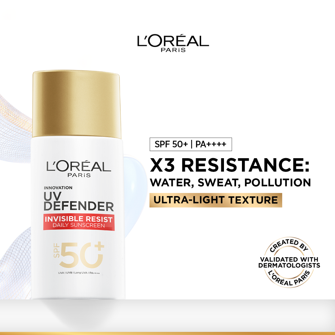 UV Defender Invisible Resist Sunscreen SPF50+ - Benefits