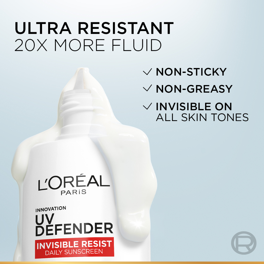 UV Defender Invisible Resist Sunscreen SPF50+ - Features
