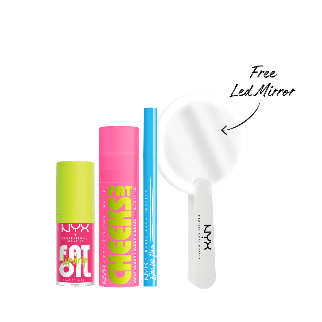 Fat Oil Lip Drip + Liquid Blush + Waterproof Liquid Eyeliner + FREE Led Mirror