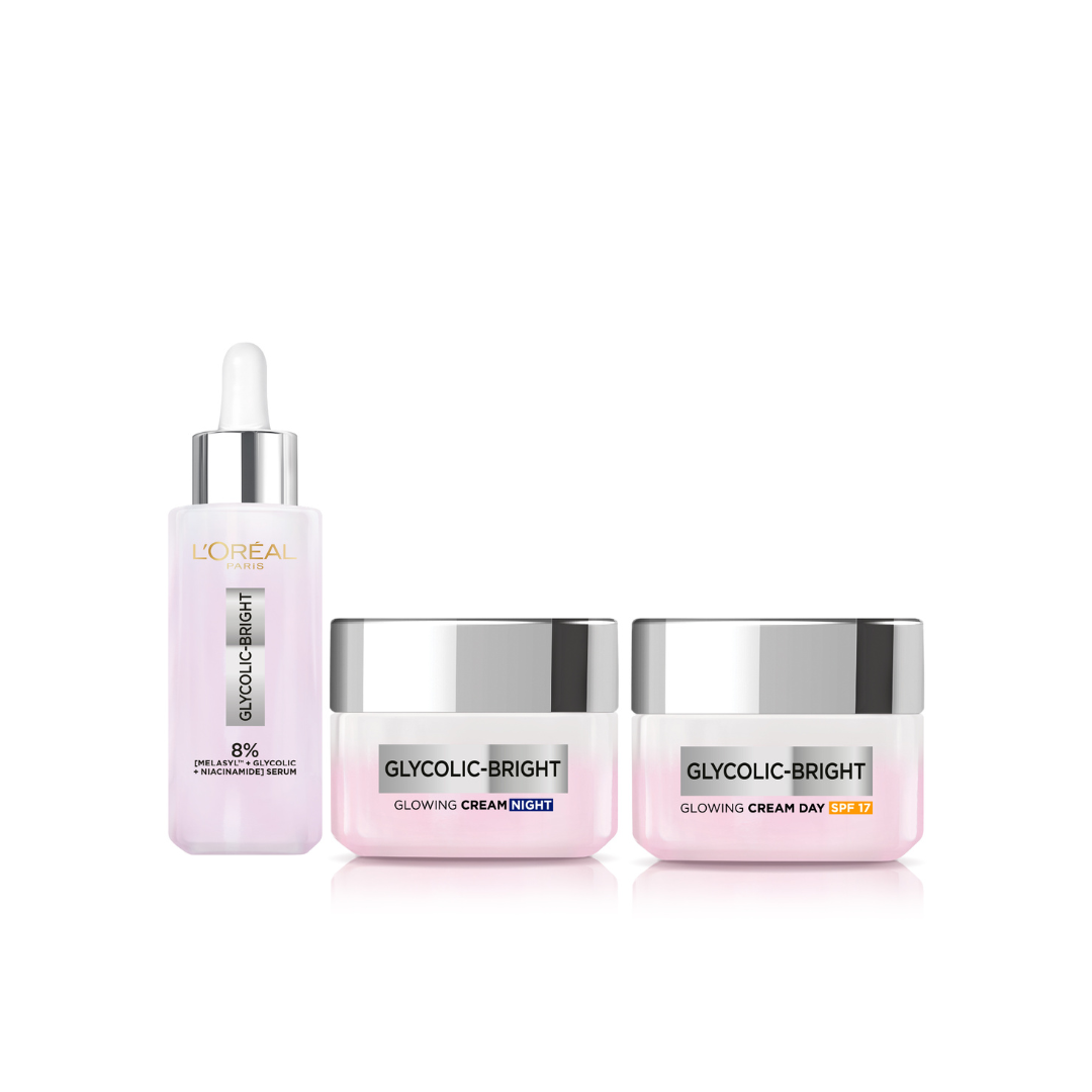 Glycolic Face Serum + Day Cream + Night Cream At 20% OFF