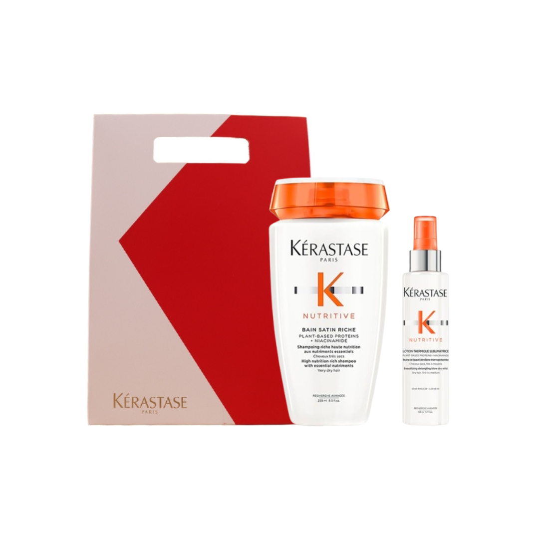 Nutritive Bain Satin Riche - Very Dry Hair + Nutritive Lotion Thermique Sublimatrice - Leave-In + FREE Packaging At 10% OFF