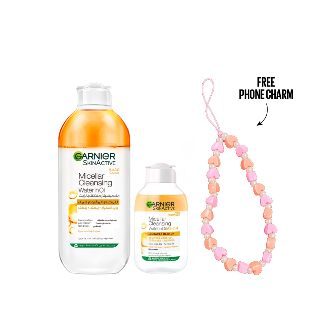 Micellar Cleansing Water In Oil 400ml + Micellar Cleansing Water In Oil 100ml + FREE Phone Charm