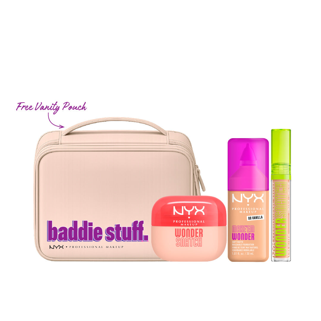 Wonder Snatch Loose Setting Powder + Make ‘Em Wonder Foundation + Wonder Snatch Concealer + FREE Pouch