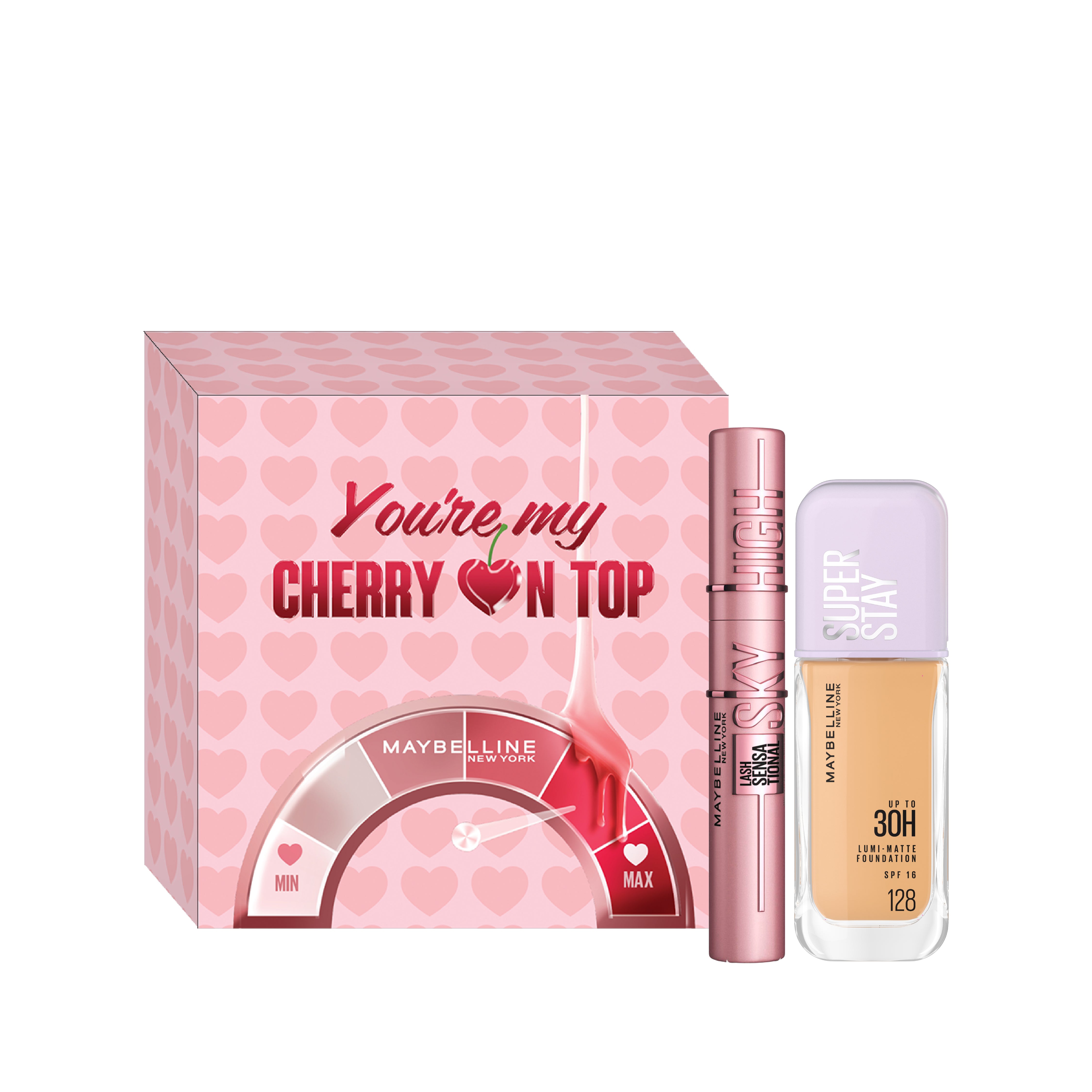 Super Stay Lumi-Matte Foundation + Sky High Mascara + FREE Valentine's Box 20% OFF