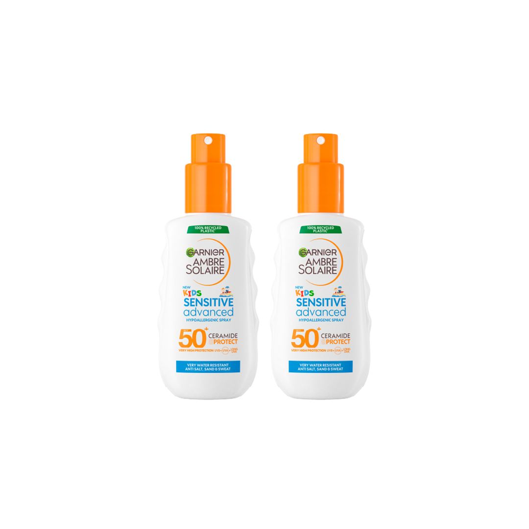 Garnier kids SPF50 sunscreen spray duo sensitive skin ceramide protect water resistant