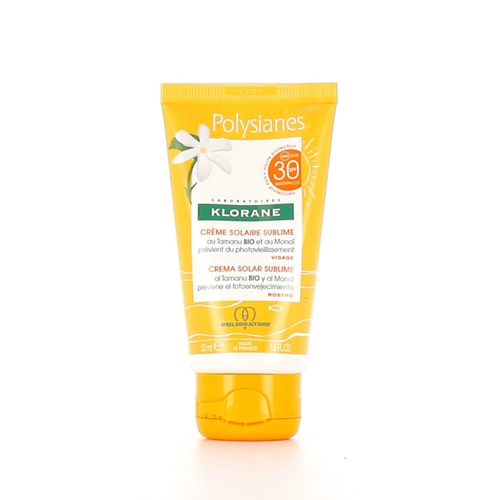 Klorane Sublimating Sun Cream SPF 30 with organic Tamanu & Monoi Face 50 ml | Loolia Closet