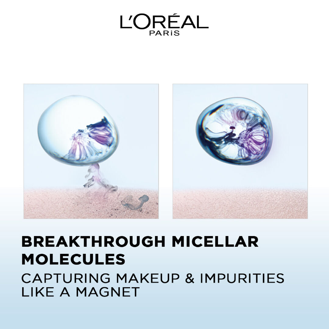 L’Oréal micellar water 3 in 1 400ml makeup remover for sensitive and dry skin with rose extract